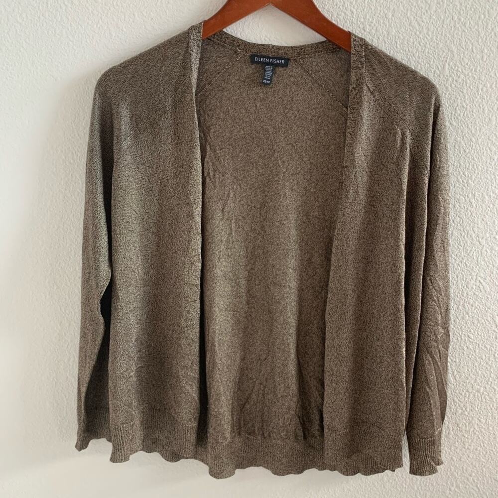 Eileen Fisher Lightweight Metallic Sweater Classic Modest XS